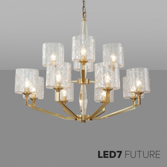 Loft Industry Modern - Faceted Glass Chandelier